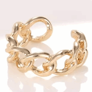 ANEL AJUSTÁVEL CORRENTES BANHADO EM OURO 18K - AN51 - Chica Elegante