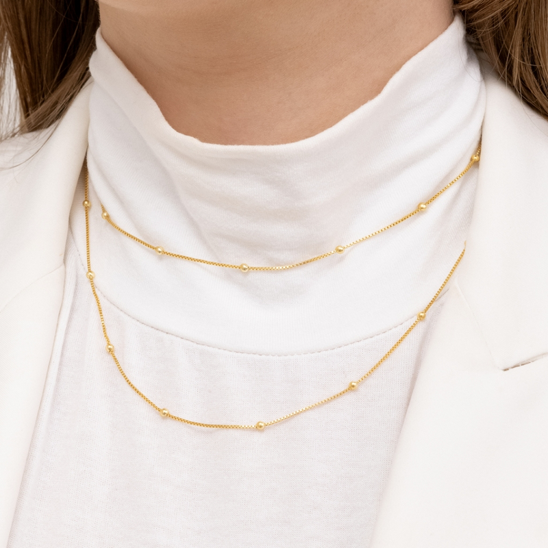 CADENA DE LUNARES BAÑADA EN ORO 18K - COR09