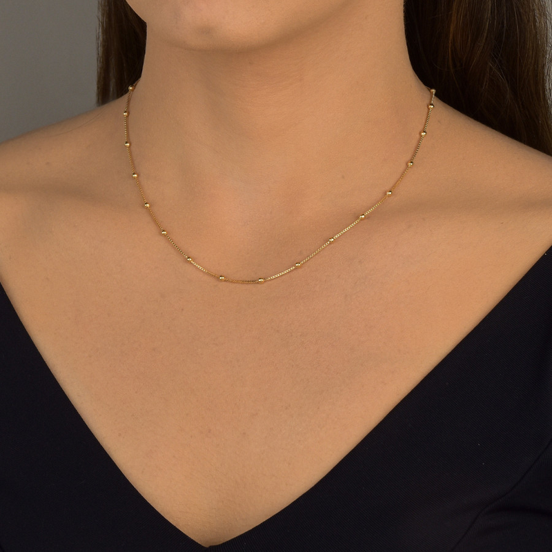 CADENA DE LUNARES BAÑADA EN ORO 18K - COR09