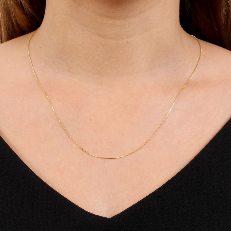 FINA CADENA VENECIANA DE 45CM BAÑADA EN ORO 18K - COR11