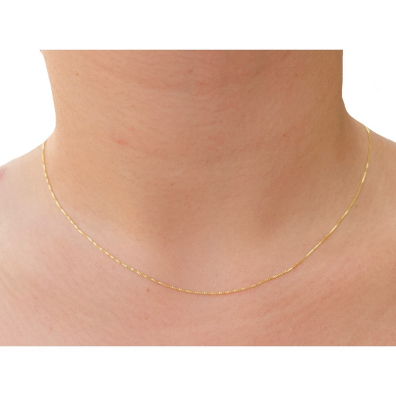 FINA CADENA VENECIANA DE 45CM BAÑADA EN ORO 18K - COR11