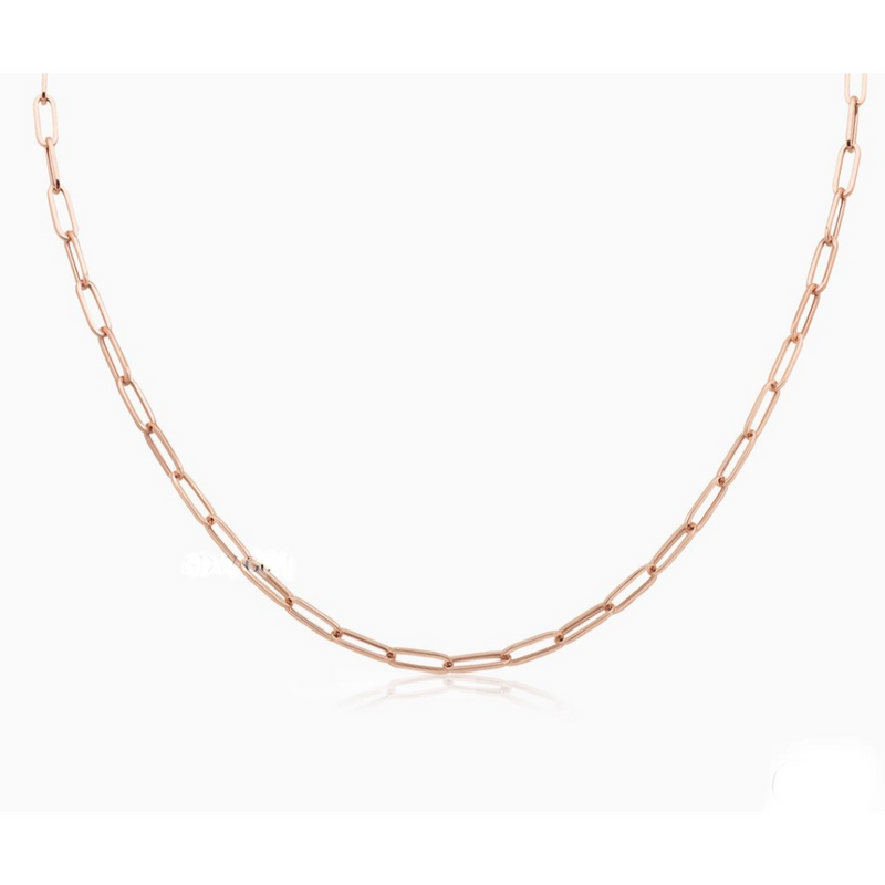 CANDADO DE ESLABONES DE CADENA 45CM BAÑADO EN ORO 18K - COR21