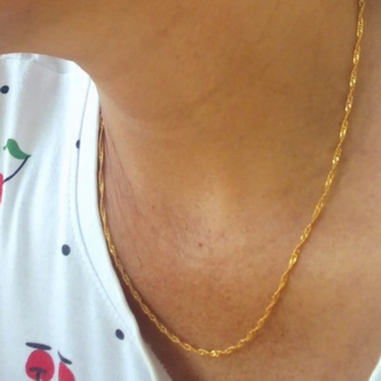 CADENA RETORCIDA DE 45CM CHAPADA EN ORO 18K - COR299