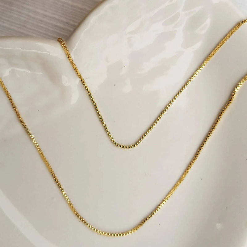 CADENA VENECIANA 60CM BAÑADA EN ORO 18K - COR300