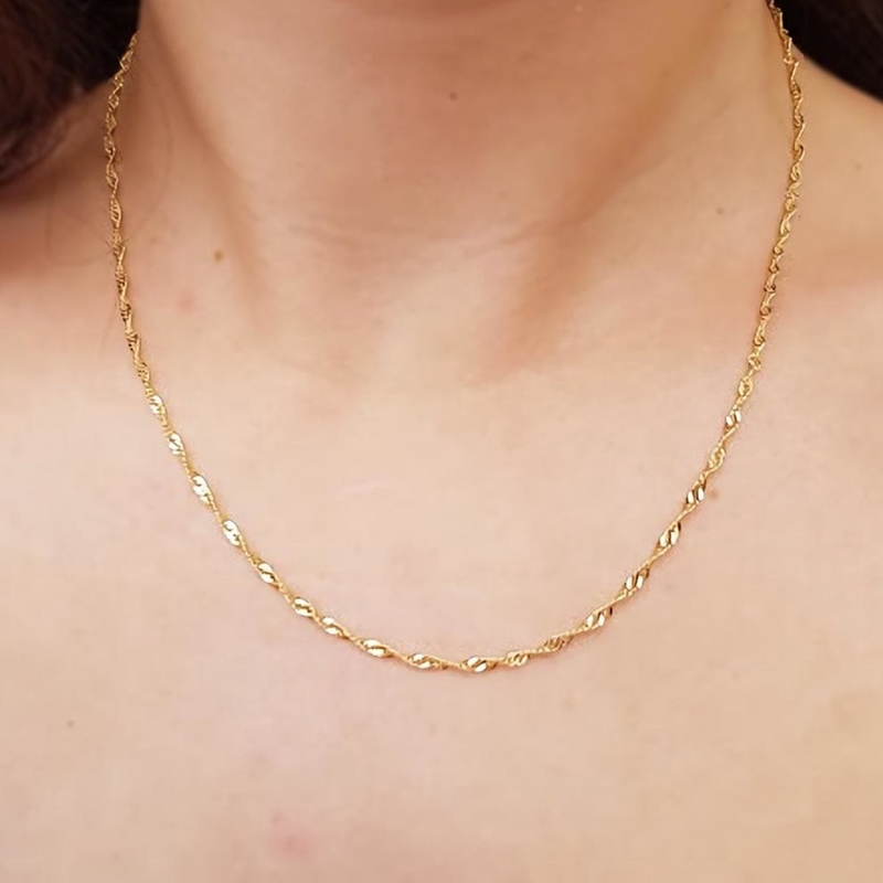 CADENA DE CORDÓN BAIANO 45CM BAÑADA EN ORO 18K - COR32