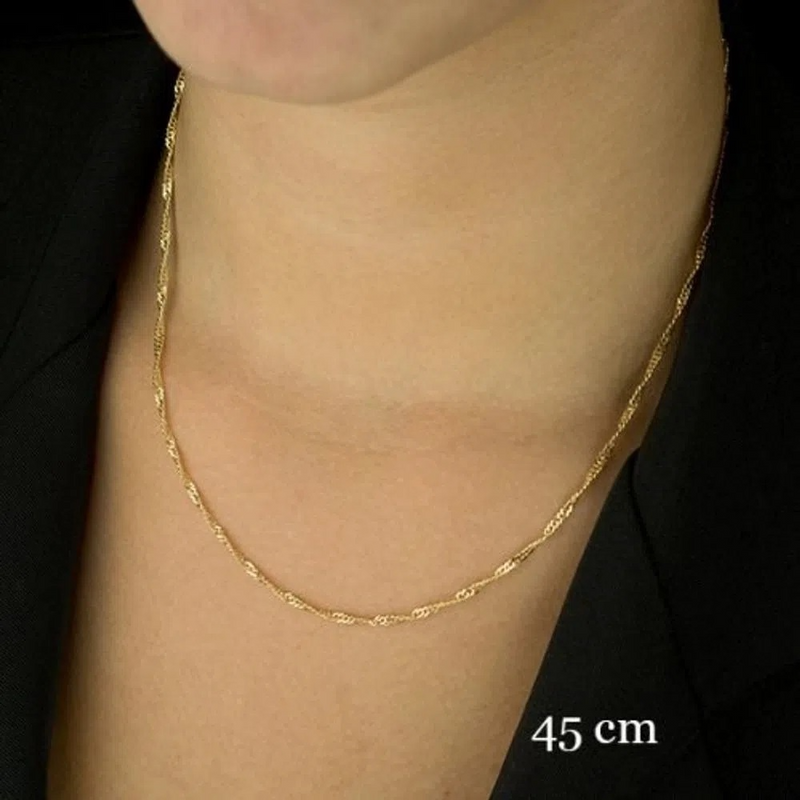 CADENA DE CORDÓN BAIANO 45CM BAÑADA EN ORO 18K - COR32