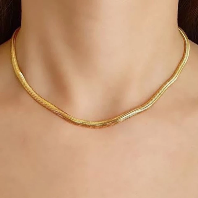 CADENA GARGANTILLA MALLA 37+5CM BAÑADA EN ORO 18K - COR677