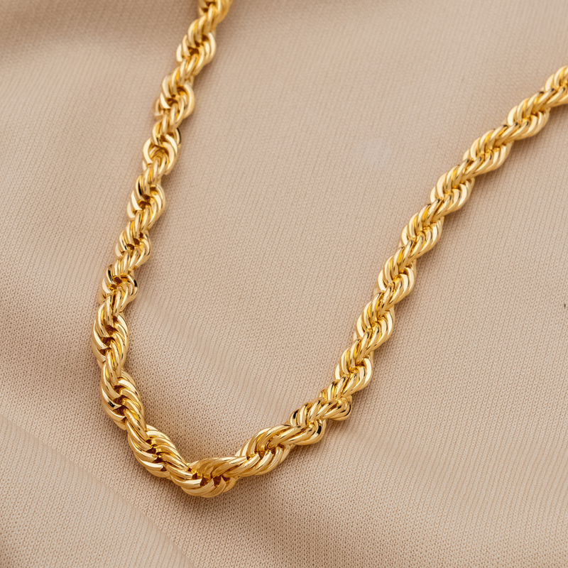 CADENA RETORCIDA BAÑADA EN ORO 18K - COR633