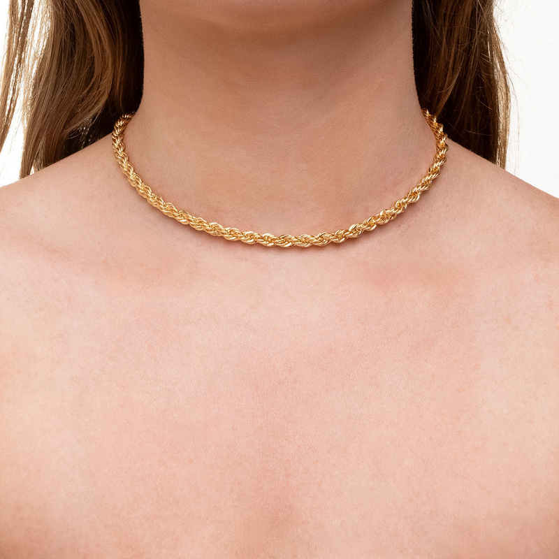 CADENA RETORCIDA BAÑADA EN ORO 18K - COR633