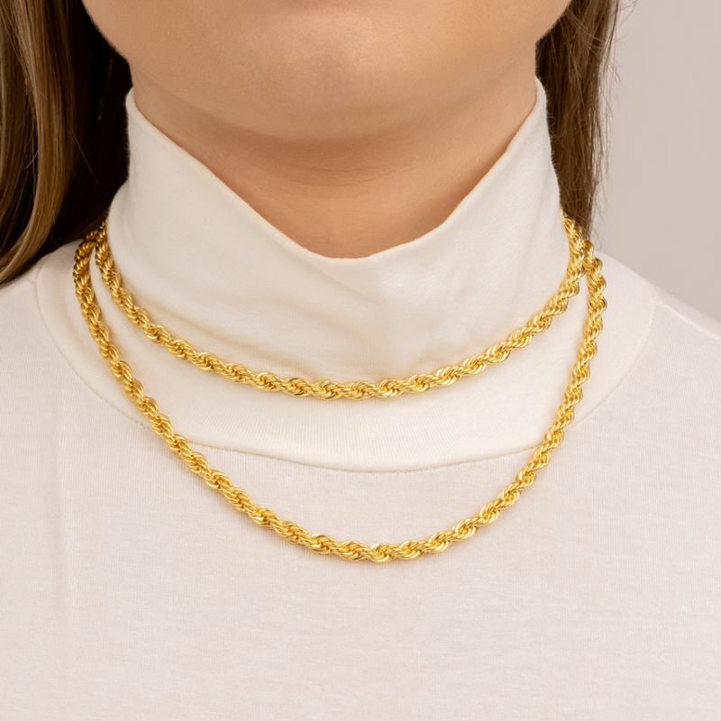 CADENA RETORCIDA BAÑADA EN ORO 18K - COR633