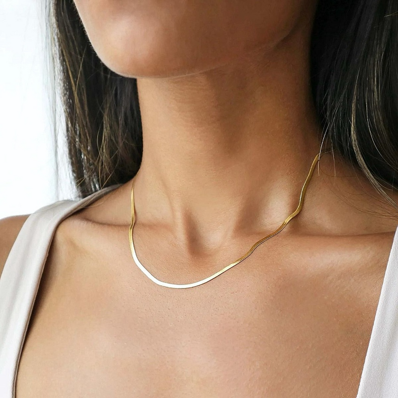 CADENA DE 45CM BAÑADA EN ORO 18K - COR634