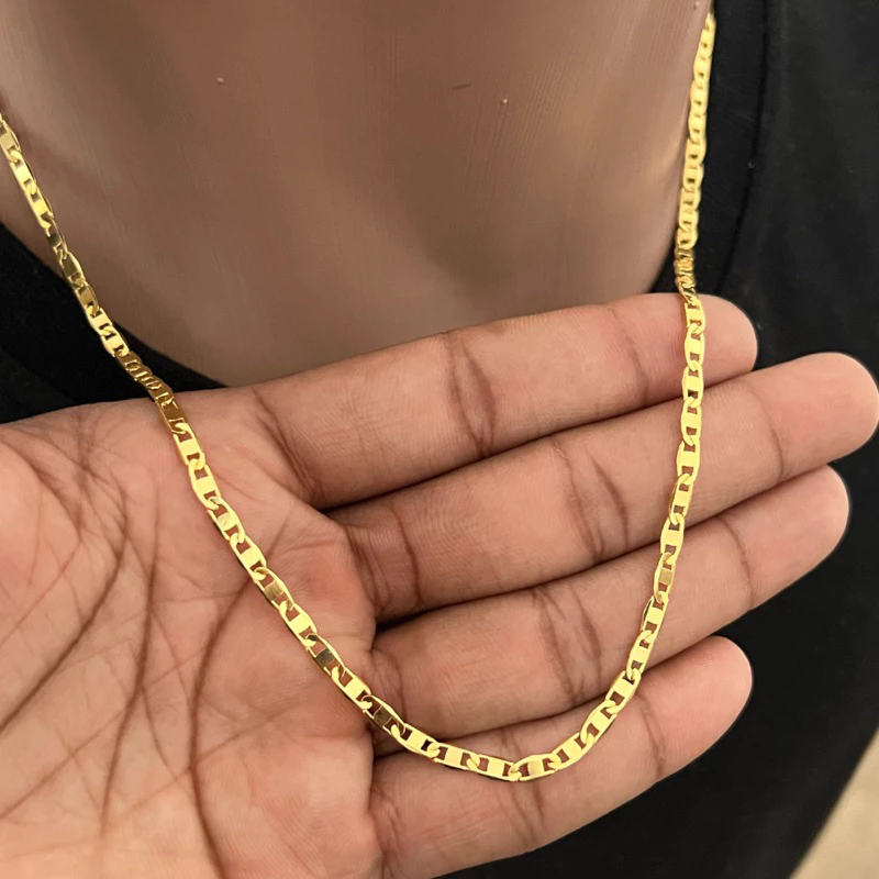 CADENA PIASTRINA 60+10CM BAÑADA EN ORO 18K - COR692