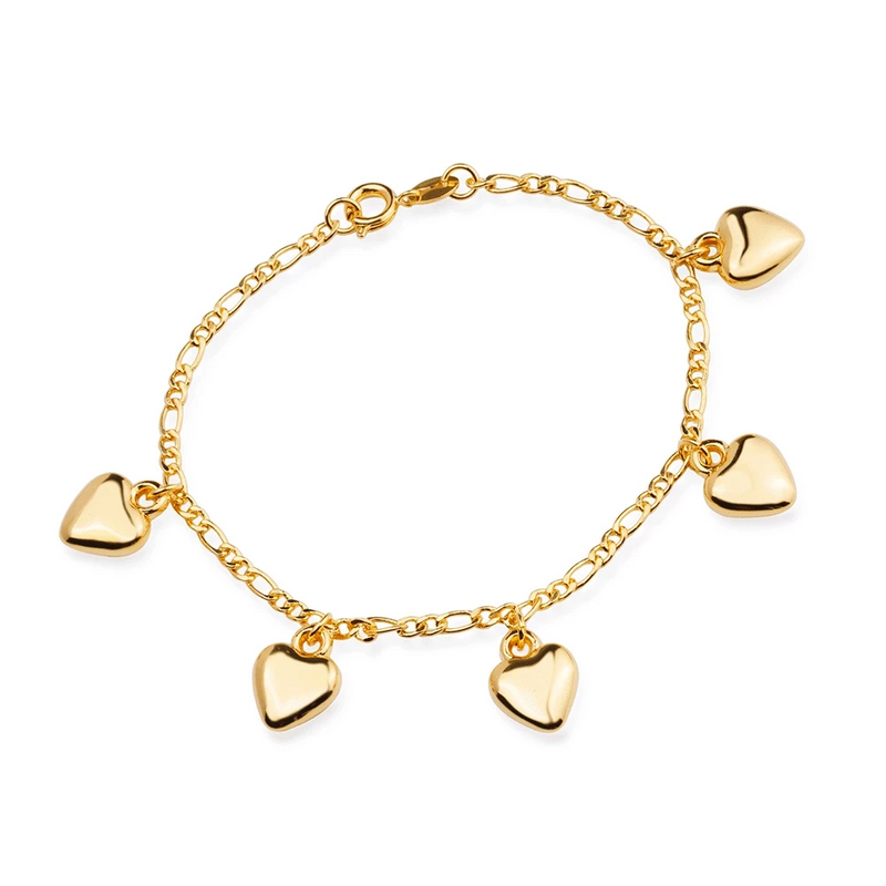 PULSERA CORAZÓN BAÑADA EN ORO 18K - PLSI029