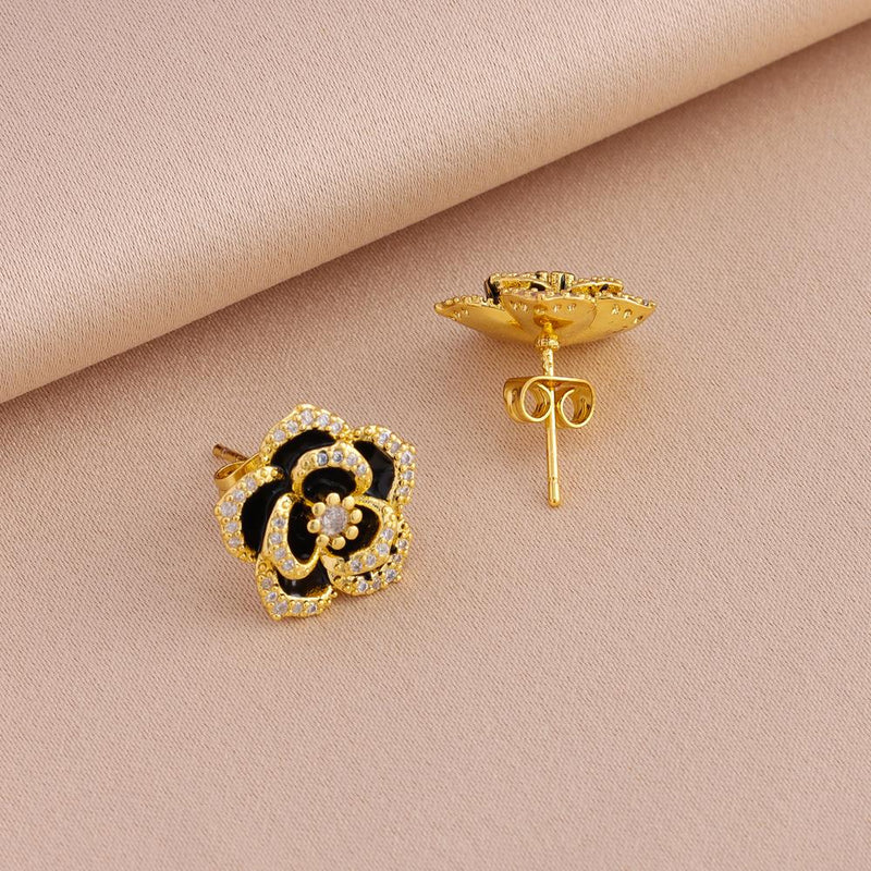ROSA NEGRA BAÑADA EN ORO 18K - CONJ360