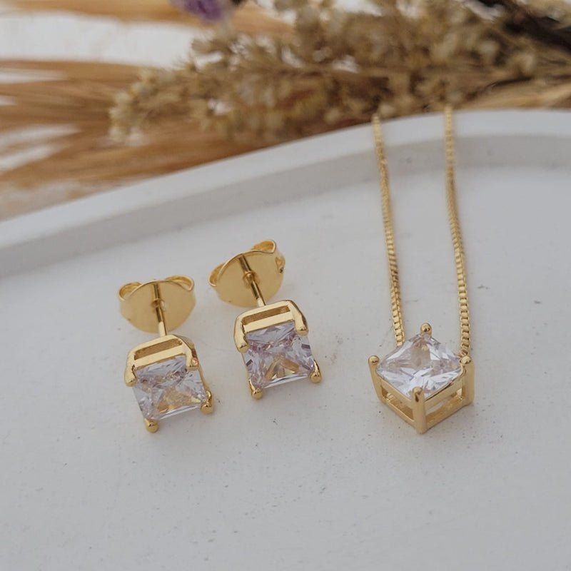 CRISTAL ENGASTADO EN ORO 18K - CONJ818