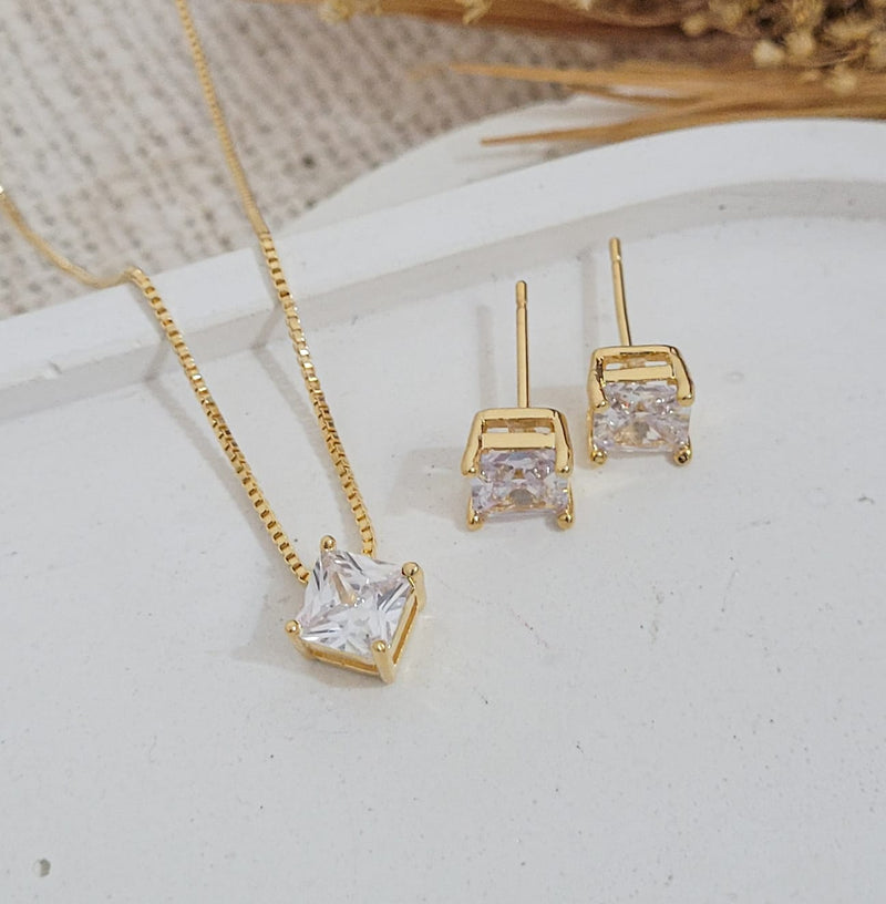 CRISTAL ENGASTADO EN ORO 18K - CONJ818